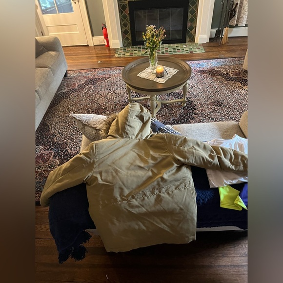 GAP Burgundy and Tan Parka with Fur Hood - Picture 4 of 6